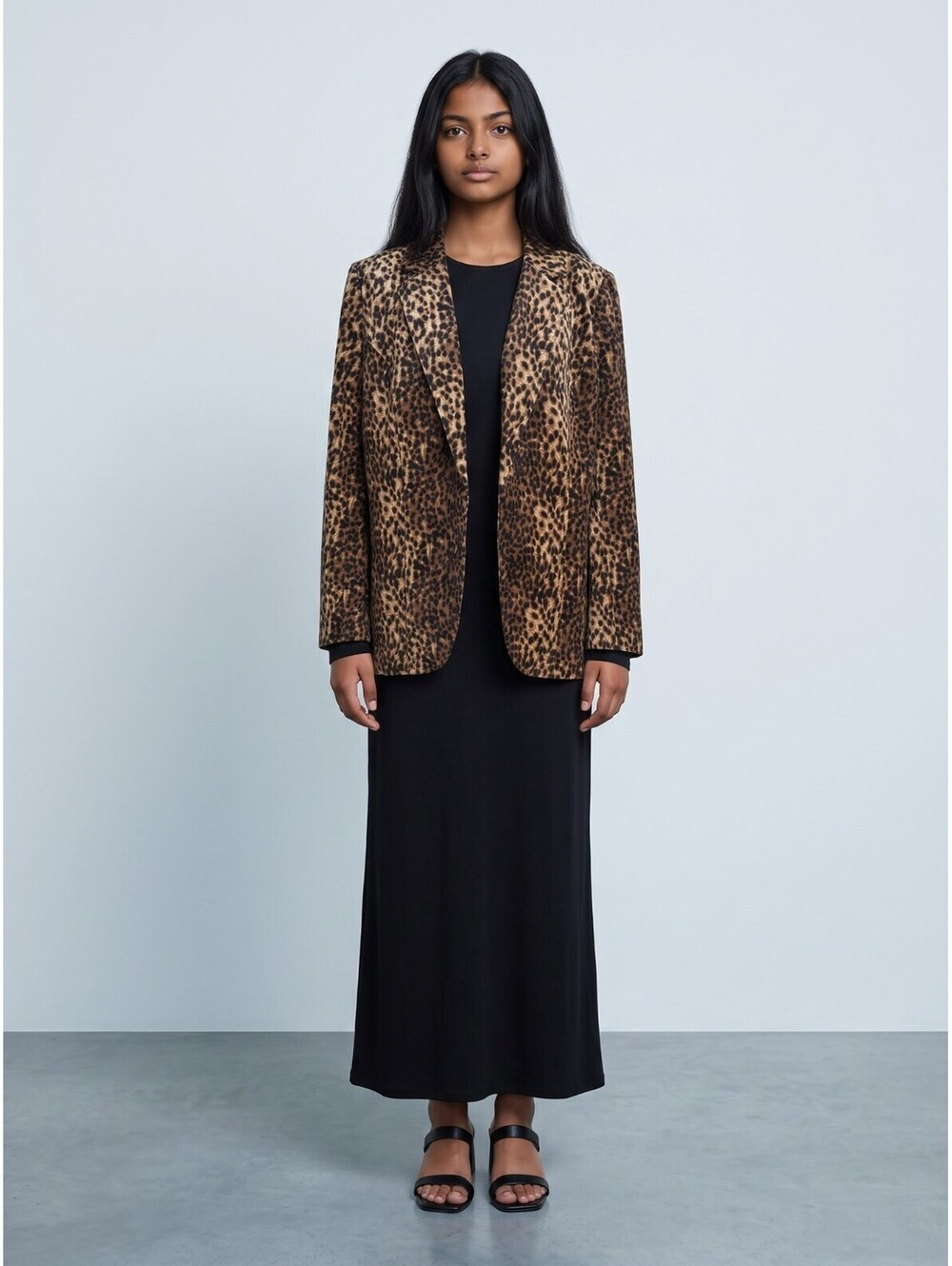Belle by Kim Gravel EUC Stretch Blazer-Size Medium-Brown Leopard Print